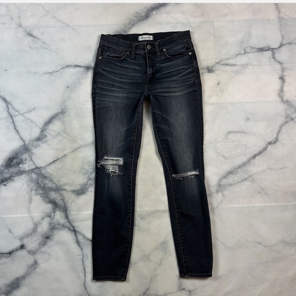 Madewell High Riser Skinny Jeans Size 29 Waist Distressed Kincaid Wash E1565 - Picture 6 of 8